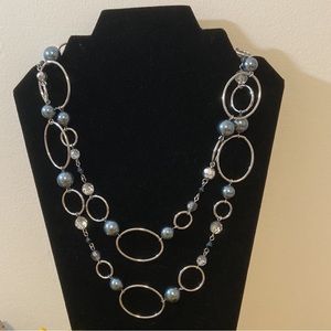 Lia Sophia long silver necklace new